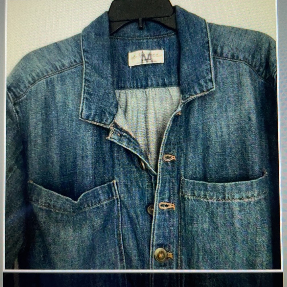 Free People Madrid Denim Coverall Size: S & M - Picture 3 of 9
